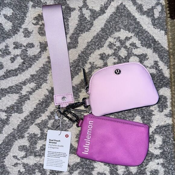 lululemon athletica Handbags - NWT Lululemon Dual Pouch Wristlet - Dahlia Mauve/Meadowsweet Pink Holiday Gift